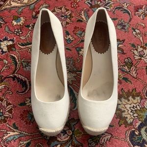 J. Crew canvas closed toe wedge espadrille
